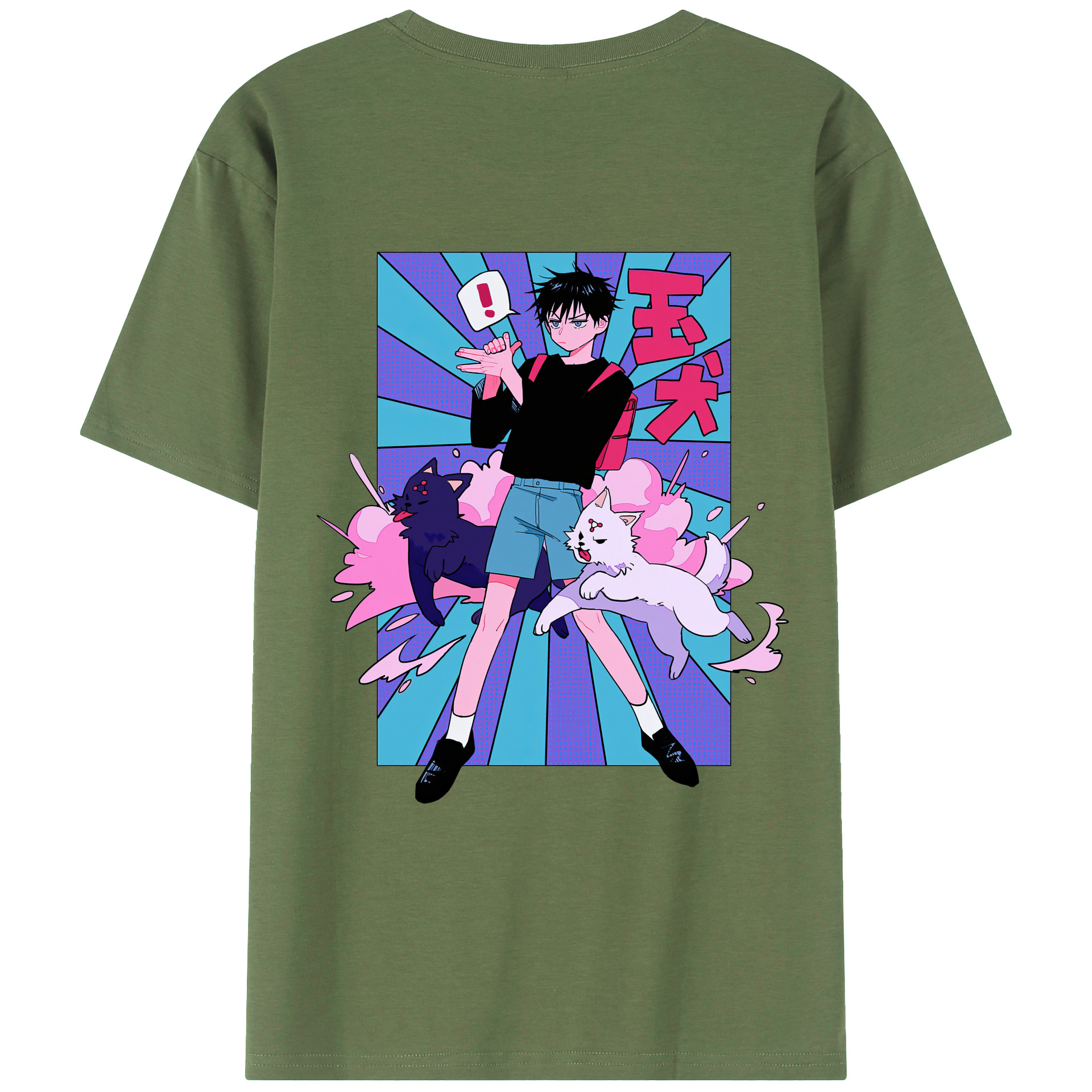 （画像用） 呪術廻戦 Jujutsu Kaisen 綿100％ メンズ半袖Tシャツ（バックプリント） 通気性